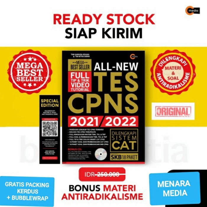 

GRATIS ONGKIR Buku ALL NEW TES CPNS 2021/2022, the king best seller KPL430
