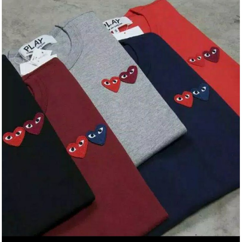 kaos Lengan panjang Play CDG doubel logo