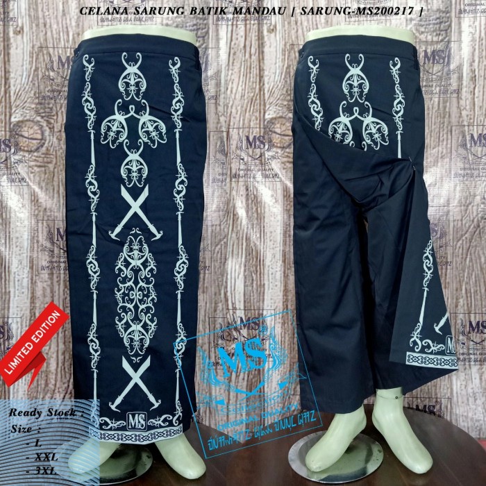 sarung-celana- sarung celana batik mandau - batik, l -celana-sarung 798 pakaian-muslim-pria-fashion-