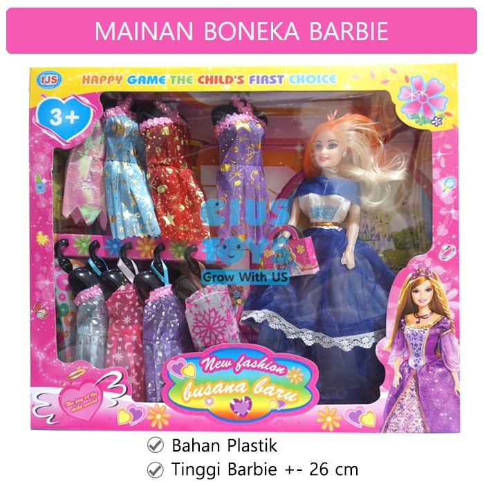 Mainan Anak Perempuan Boneka Baju bongkar Pasang Busana Baru