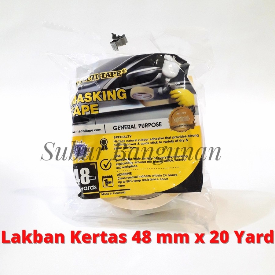 

Lakban Kertas / Masking Tape / Isolasi Dico Size 48 Mm x 20 Yard