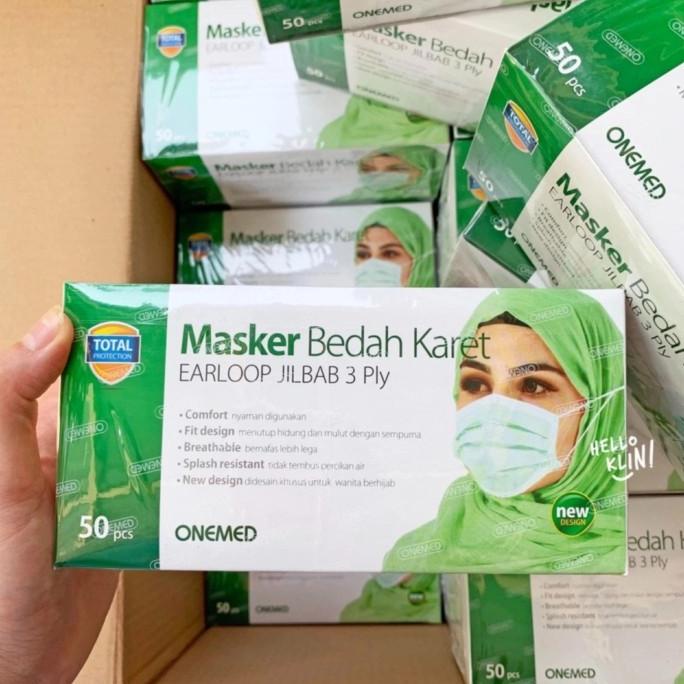 BISA COD Masker Hijab Onemed Medis 3ply isi 50 BERMUTU Kode 245