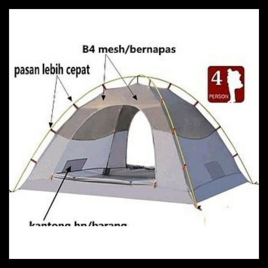 TERLARIS (BISA COD) TENDA LWY COMPASS 4P ULTRALIGHT ALLOY FRAME DOUBLE LAYER TENDA CAMPING MURAH