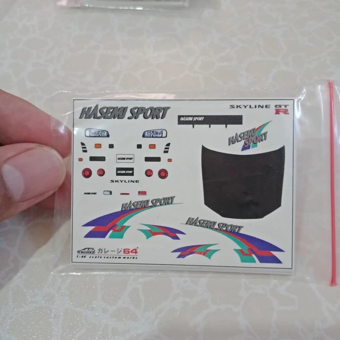 Decal hotwheels Nissan skyline R34 Hasemi Sport (transparant decal)