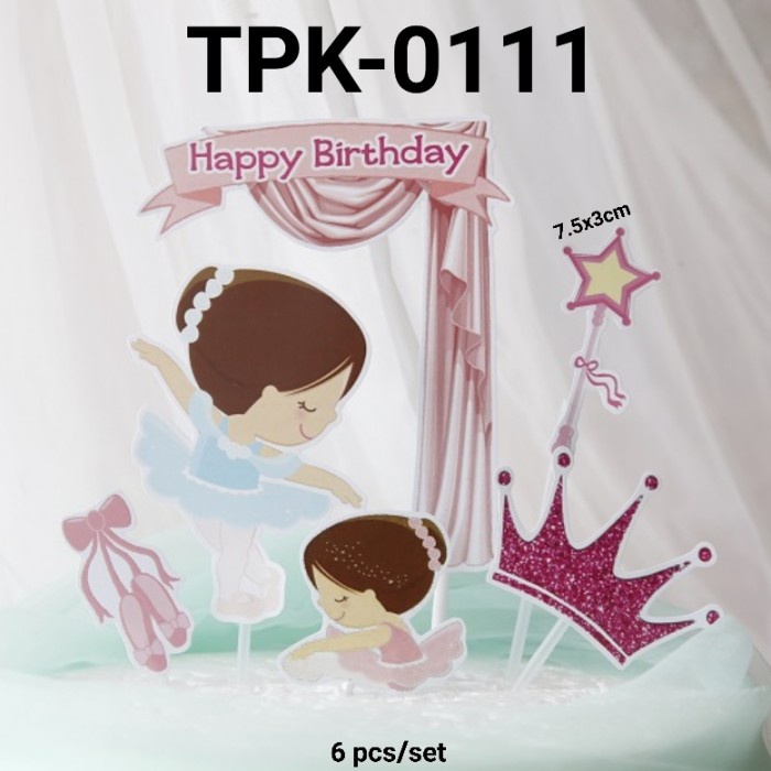 

TPK-0111 CAKE TOPPER KERTAS HIASAN KUE BALET BALLET BALERINA TERMURAH