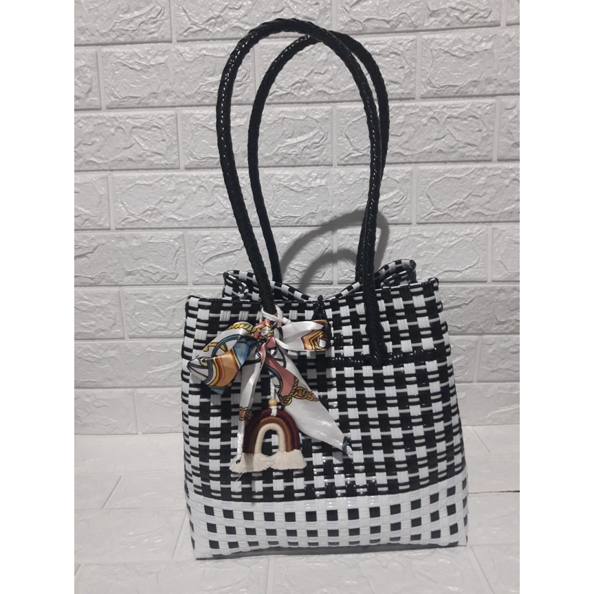 TAS ANYAMAN PLASTIK JALI/TAS ANYAM/TAS WANITA/TAS TALI BAHU
