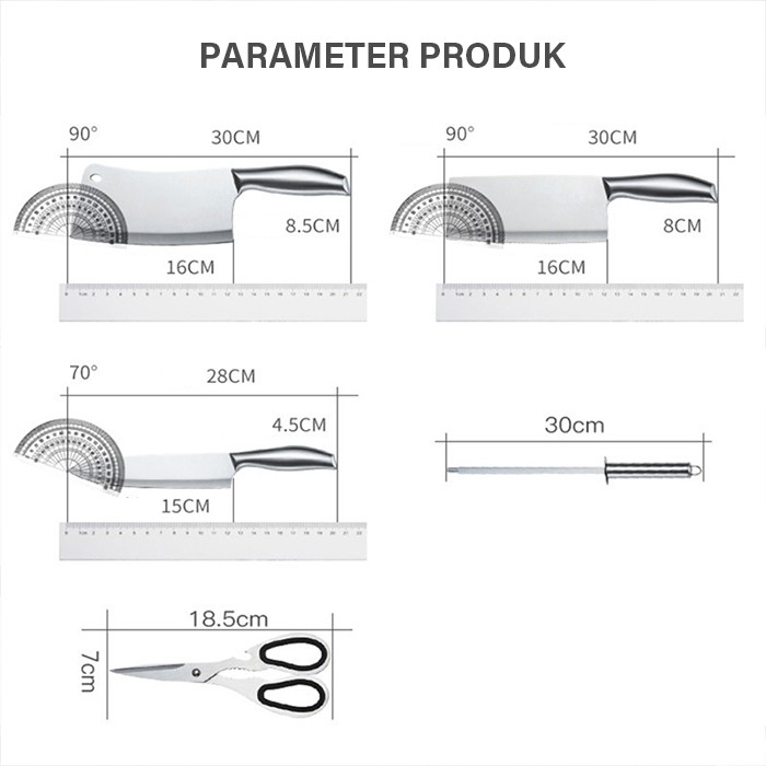 GM Bear Set Pisau Dapur isi 5 pcs Stainless Steel 1311 - Kitchen Knife Set