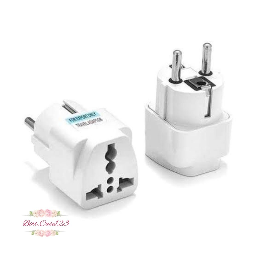 STEKER Adaptor Travel Charger / Sambungan Charger Kaki 3 ke Kaki 2 / EU KR Plug Adapter Converter BC6036