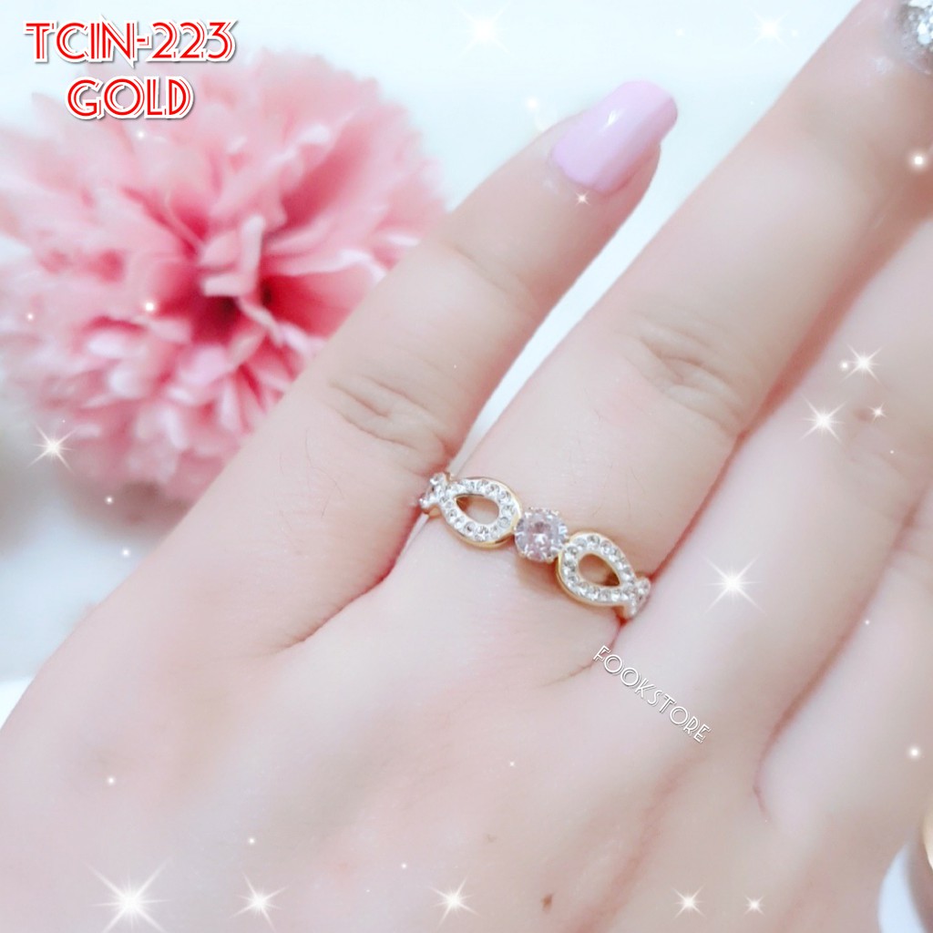 TERLARIS CINCIN WANITA TITANIUM /ANTI KARAT MODEL PERMATA SATU