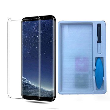 TEMPERED GLASS UV SAMSUNG S8 PLUS ANTI GORES KACA FULL LEM ULTRAVIOLET - SCREEN PROTECTOR