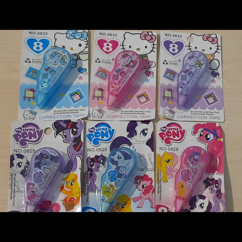 Tip Ex Kertas Pita Correction Secret Tape 8 x 5mm Hello Kitty 0832/ My Little Pony 0828