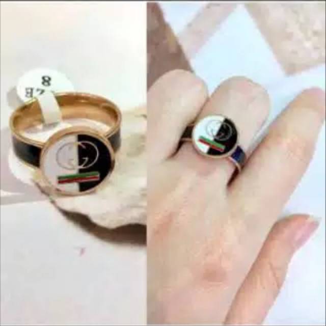 Cincin titanium asli warna rose gold dan silver