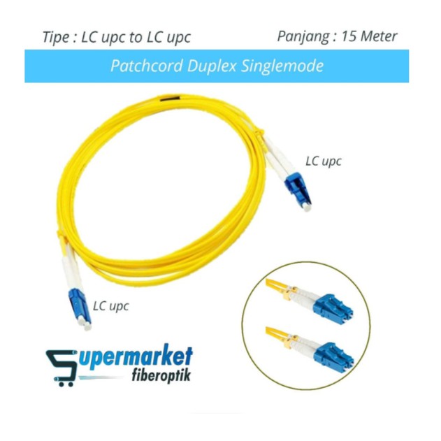 Patchcord Fiber Optik Duplex SingleMode LC to LC Panjang 20 Meter