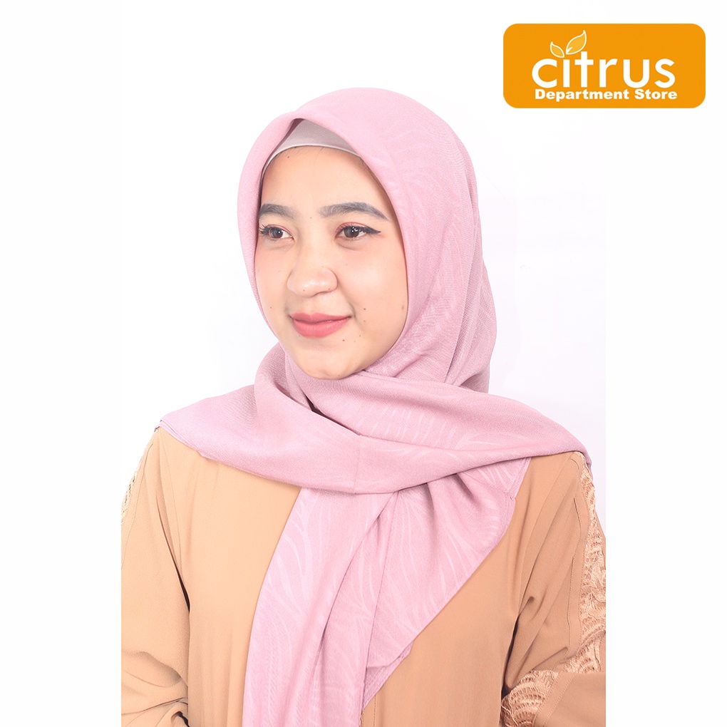 Calvin Kain HIjab Segiempat RC Emboss E Wanita Warna PInk, Coklat & Milo