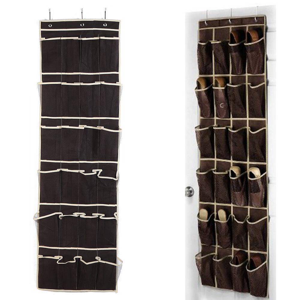 24 Pockets Hanging Storage Bag Behind Doors Shoes Bag Rack Home Organizer Shopee Indonesia