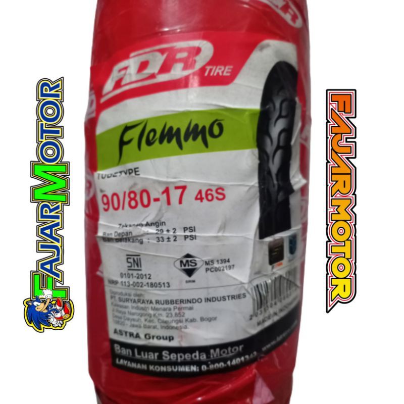 FDR BAN LUAR TYPE FLEMMO SPARTAX 90/80-17 275 RING 17 TUBETYPE