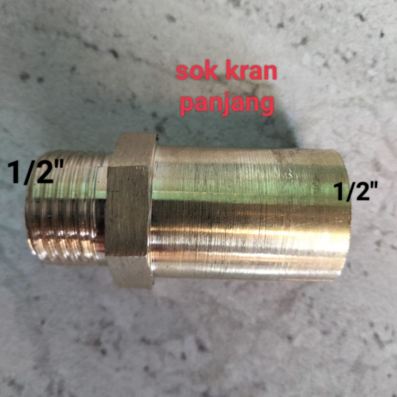 Dobel sok drat dalam 1/2" drat luar 1/2"