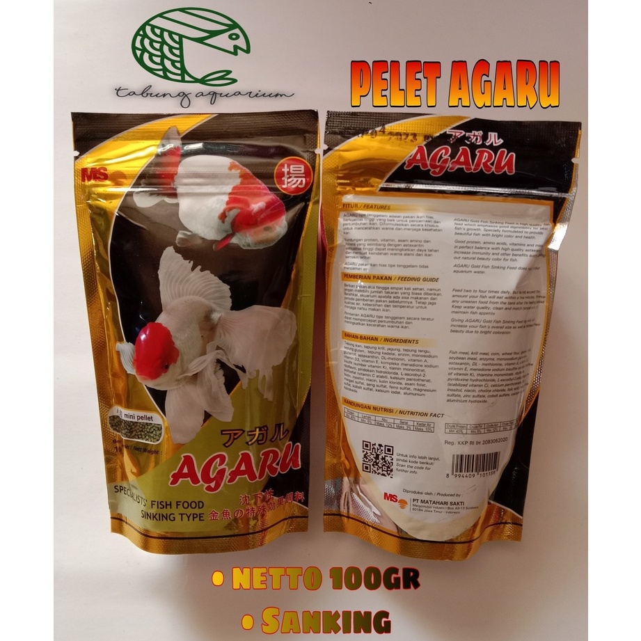 agaru sinking 100gr pelet ikan mas koki