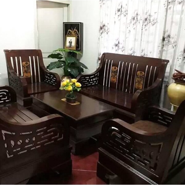 meja kursi ruang tamu bahan kayu jati untuk rumah minimalis