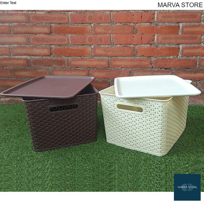 MARVA - Keranjang serbaguna dengan tutup ukuran L - Keranjang AMERTA