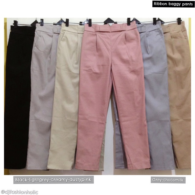 Ribbon baggy pants