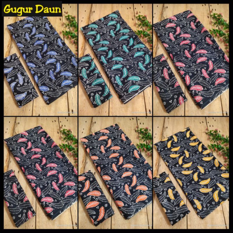 KAIN BATIK DAUN GUGUR BULU WULU RONTOK 2x1 meter