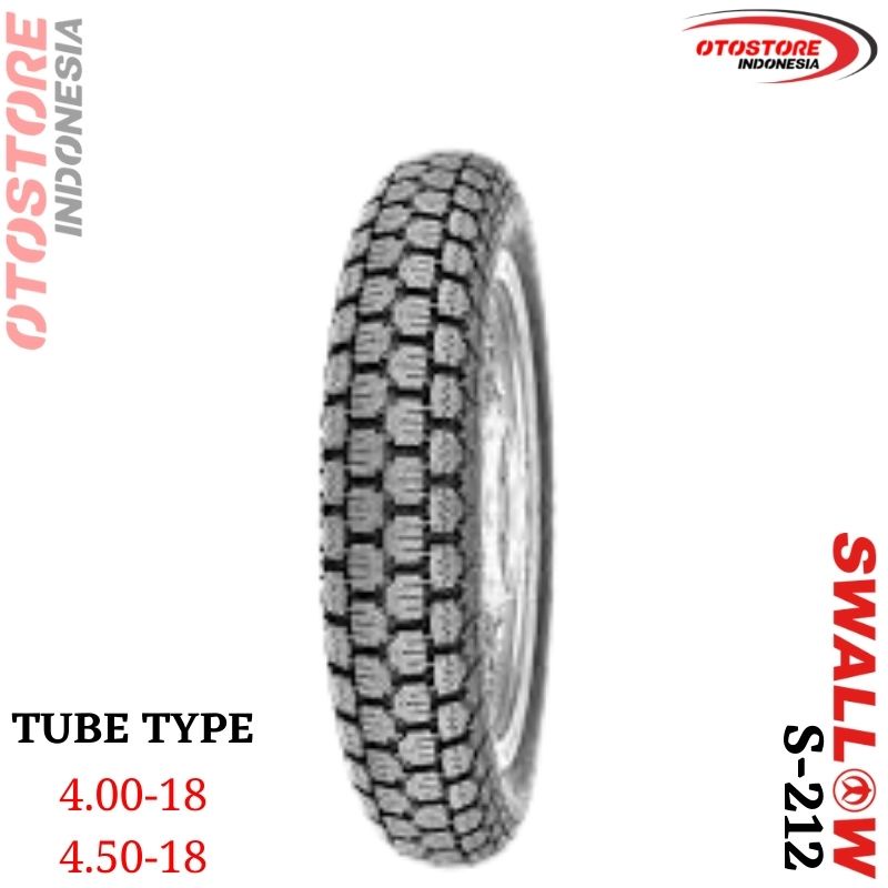 Ban Luar Motor Swallow (S212) S-212 400 450 Ring 18 Tube Type Ban Depan Belakang Ban Motor Japstyle 