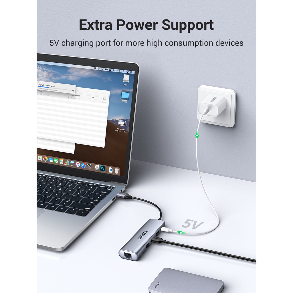 【Stok Produk di Indonesia】Ugreen Adapter Ethernet USB 3.0 Ke RJ45 3.0 Untuk MacBook Air