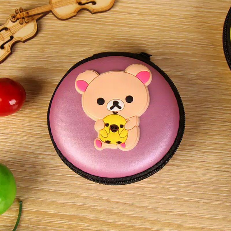 Dompet Tas Penyimpanan Headset Karakter Lucu Bentuk Bulat