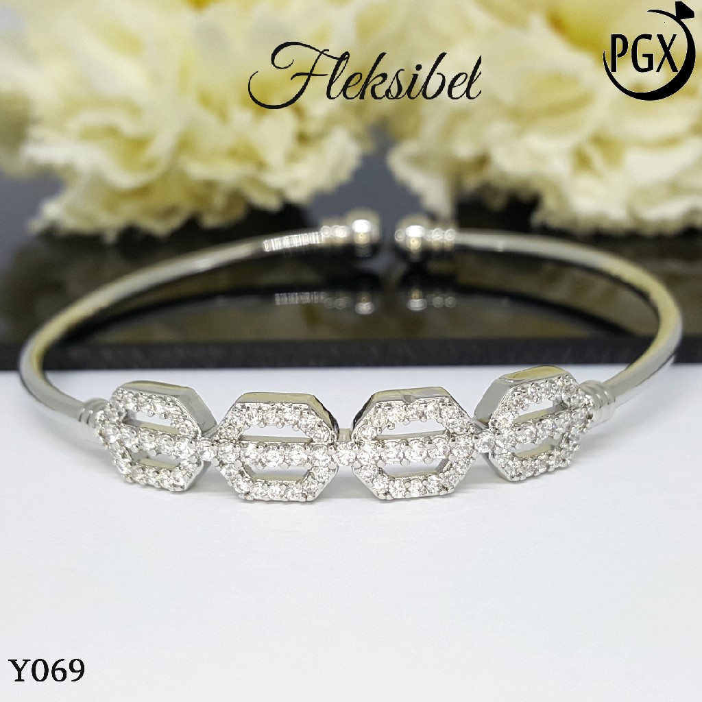 PGX Gelang Xuping Wanita Bangkok Bangle Aksesoris Perhiasan Lapis Emas - Y069