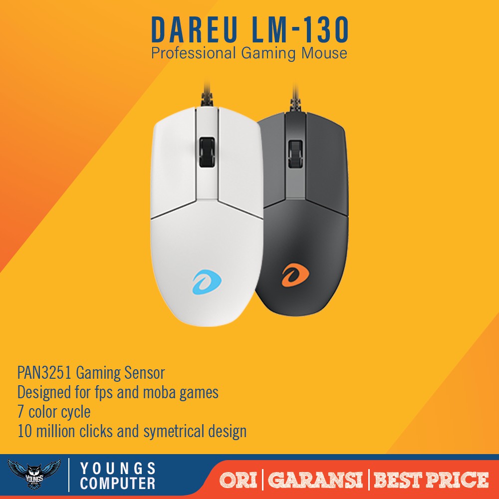 DAREU LM-130 VIGOR RGB LIGHTNING PROFESSIONAL GAMING MOUSE LM130