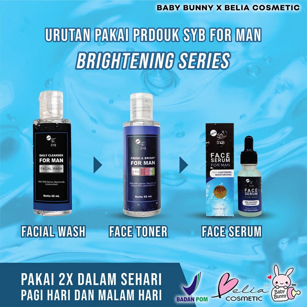 ❤ BELIA ❤ SYB Facial Wash For Man 60ml Daily &amp; Acne | Cleanser | Acne | Pembersih Wajah | BPOM