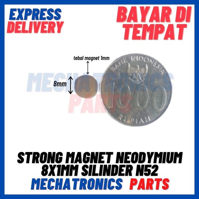 [MGT-9017] STRONG MAGNET NEODYMIUM 8X1MM SILINDER N52