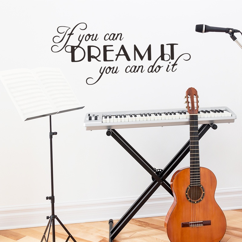 Stiker Dinding Desain Tulisan If You Can Dream It You Can Do It Untuk Kamar Tidur