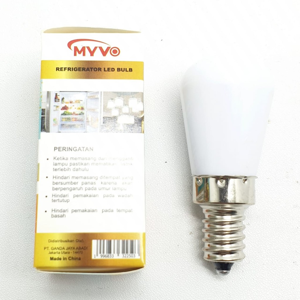 MAC-01 E12 Myvo Lampu Led Bohlam Kulkas E12 3W Cd Putih Dimensi T6cm x D2,5cm