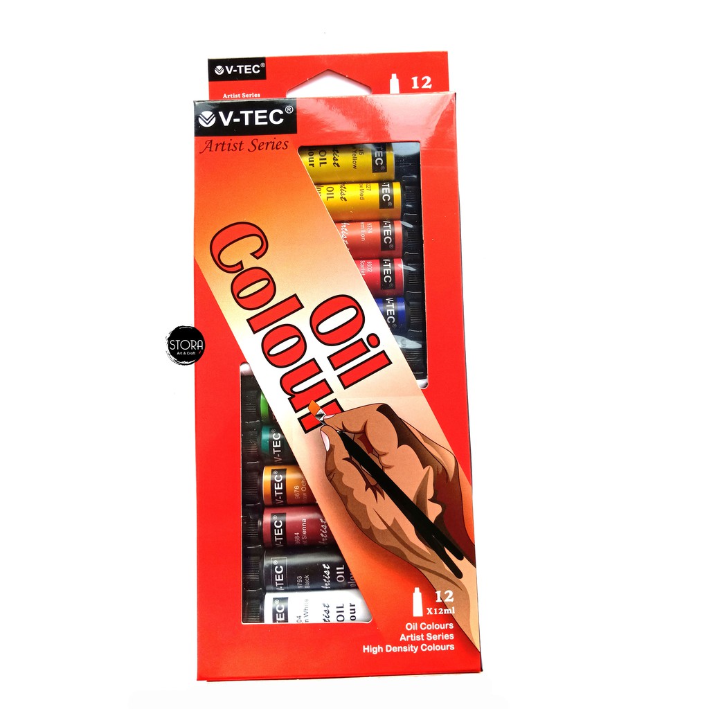 

V-tec Oil Colours 12 Warna Isi 12ml Vtec Cat Minyak VT-1386/O