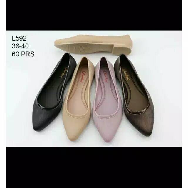 JELLY SHOES FLAT WANITA MERK GLANZTON L592