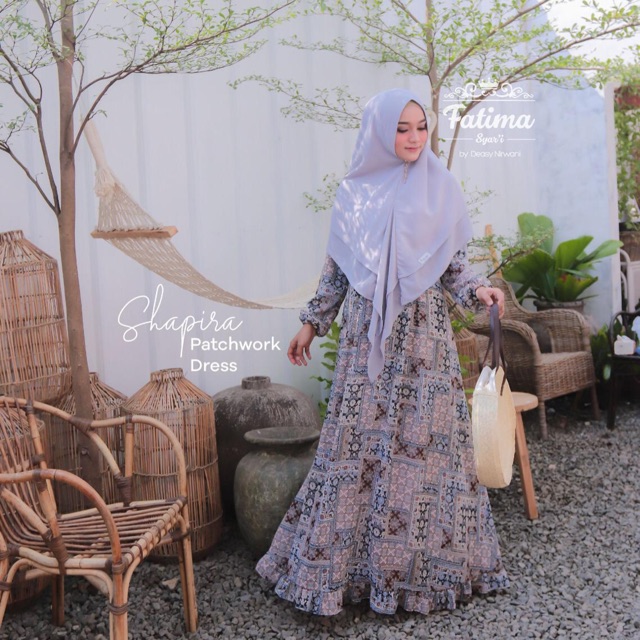 Fatima Syar’i Saphira Patchwork Dress original by Deasy Nirwani