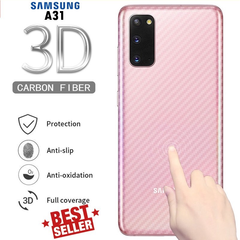 SKIN CARBON SAMSUNG A11 A12 A21 A21S A31 A51 A71 ANTI GORES BELAKANG