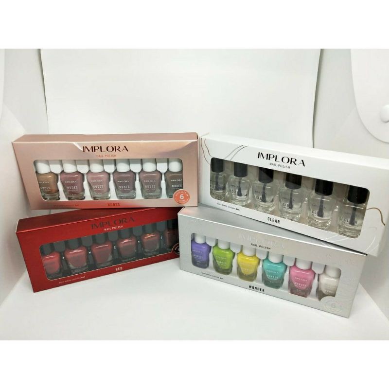 (harga 1pak isi 6pcs ) KUTEK IMPLORA clear Series / seri bening NAIL POLISH ORIGINAL BPOM