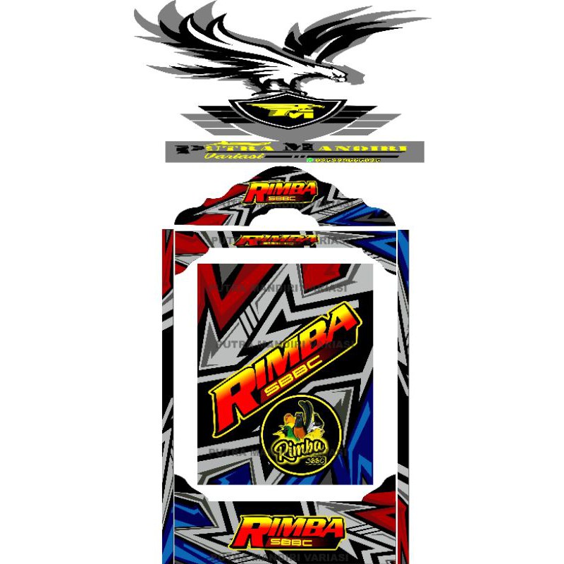 decal sticker sangkar kotak model kipas no2