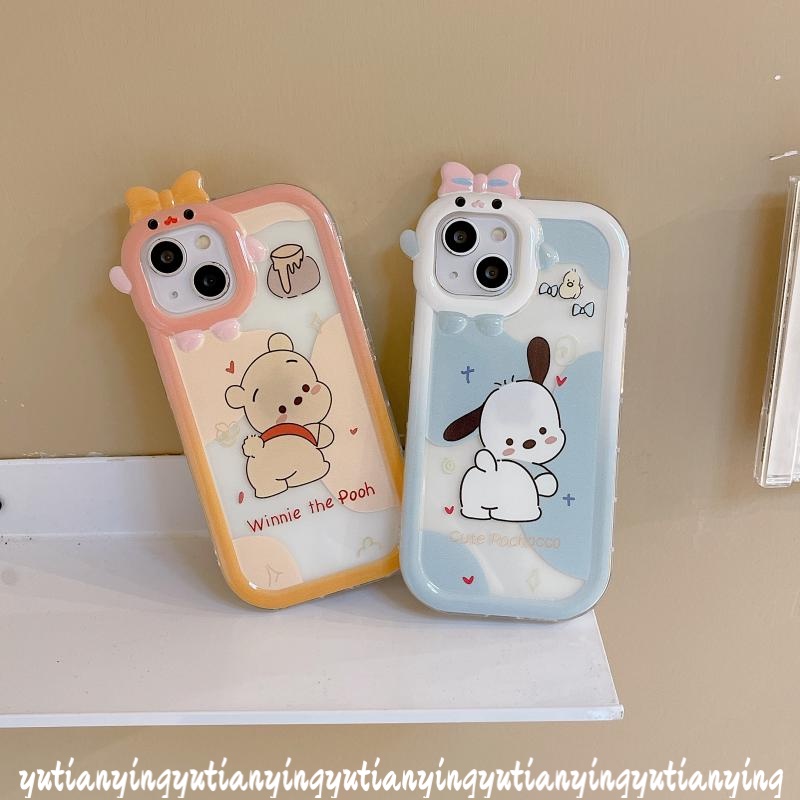 Soft Case Desain Kartun Pochacco Winnie The Pooh 3D Untuk IPhone 7 8 Plus 11 6 6S XR 14 Plus 13 12 14 Pro MAX X XS MAX SE 2020