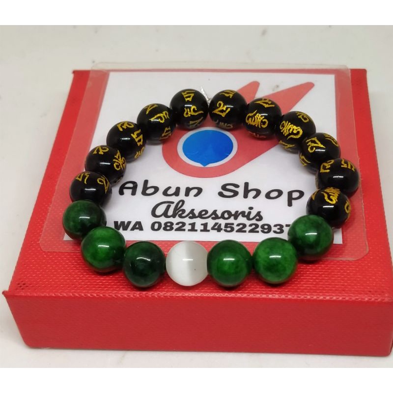 Gelang Batu Ukir Om Mani Padme Hum