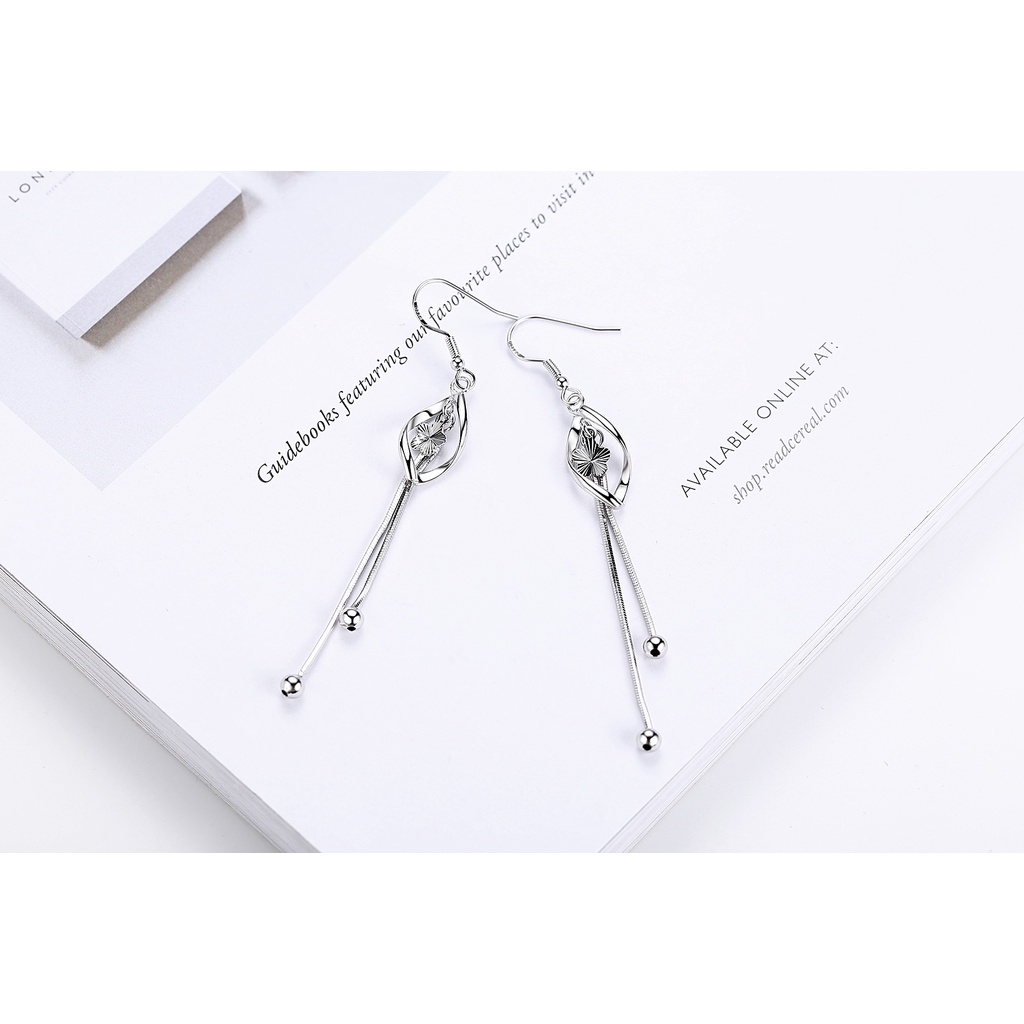 Anting Perak 925 Wanita Jatuhkan Anting-Anting Bunga Perhiasan Fashion