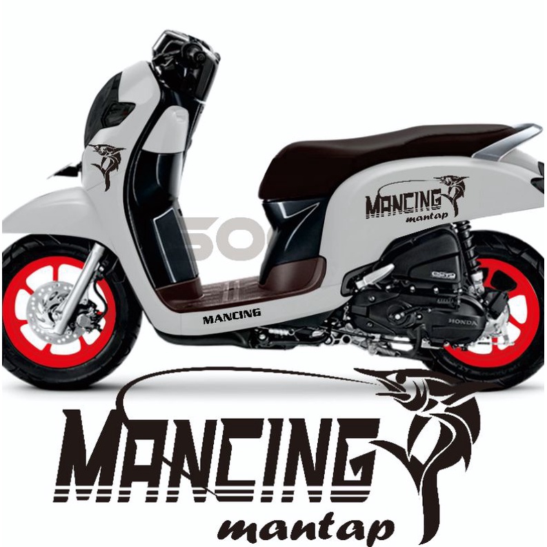 Stiker Scoopy  Stiker Vespa Genio Mancing Sticker Mancing Mania