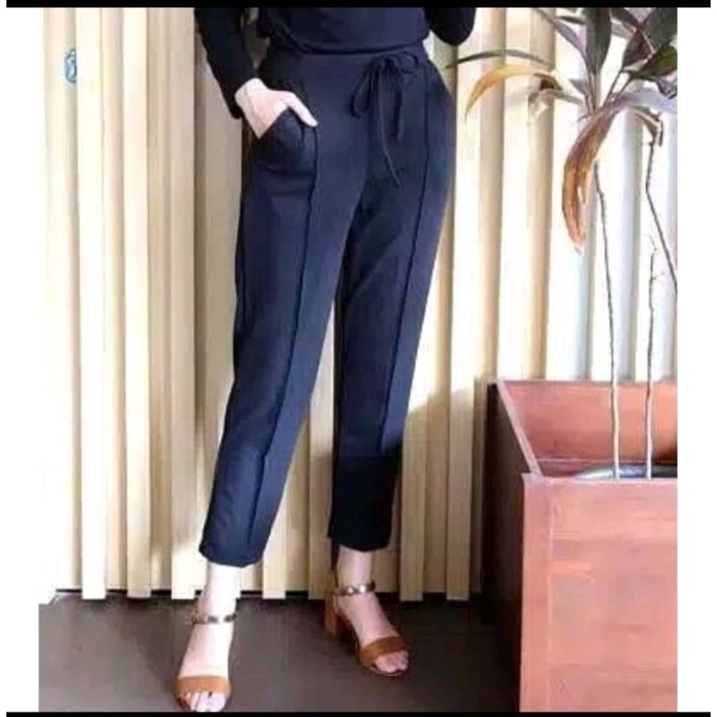 DOTY JUMBO PANTS CELANA PANJANG BAHAN MILANO SERA PANTS / RIBBONA