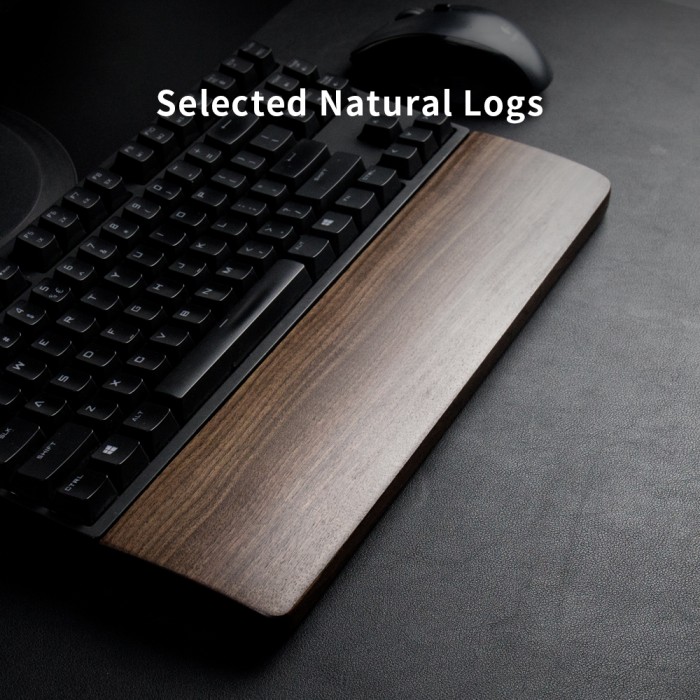 Triple W Keychron Wooden Walnut Wrist Pad Penyanggah Keyboard Komputer Kayu Kesehatan Premium