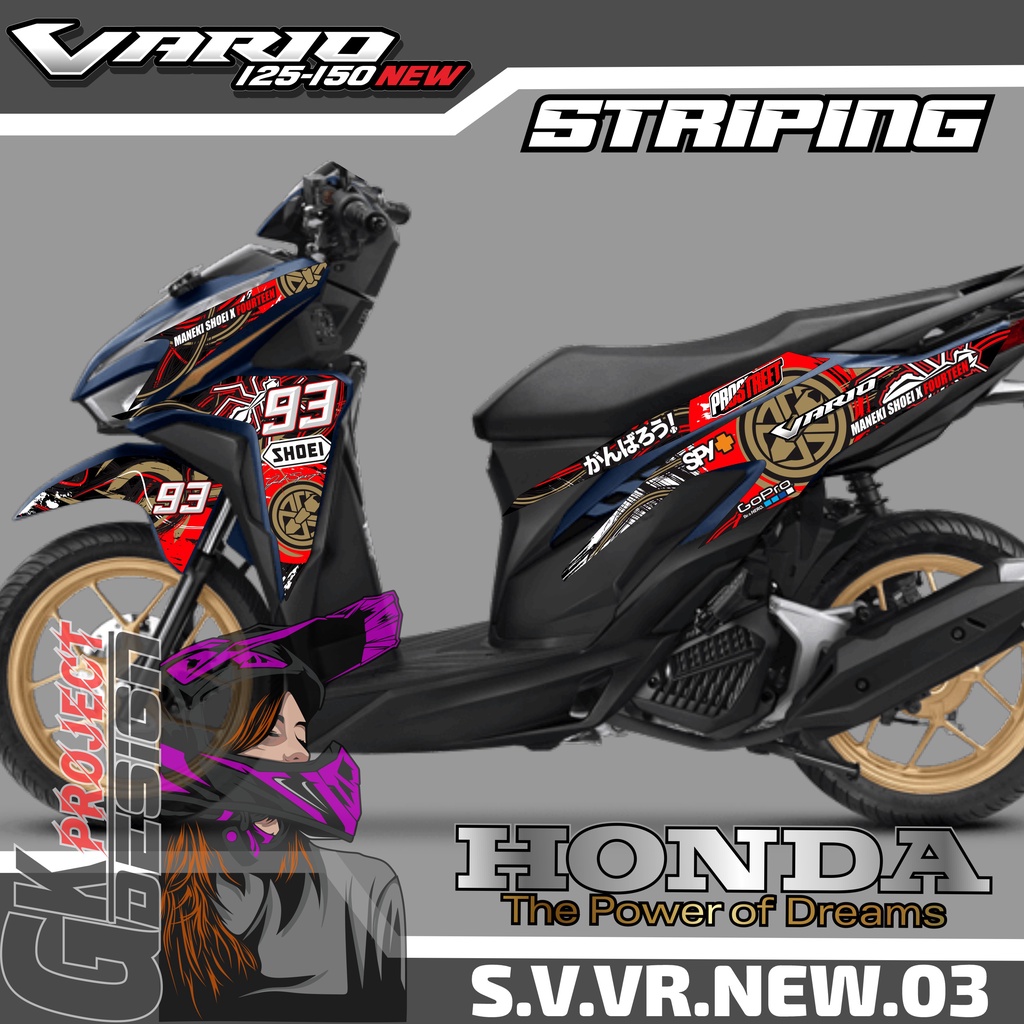 VARIO NEW Sticker Vario 150 & 125 - Aksesoris Motor Stiker Honda Vario New - Stiker Striping Semiful