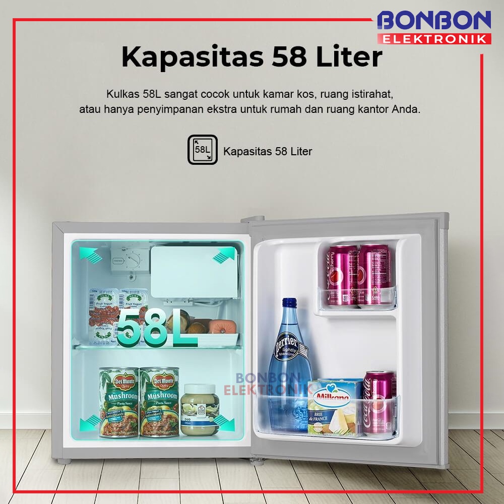 [EXPEDISI] Hisense Kulkas Mini Portable 58L RR68D4IGN Minibar