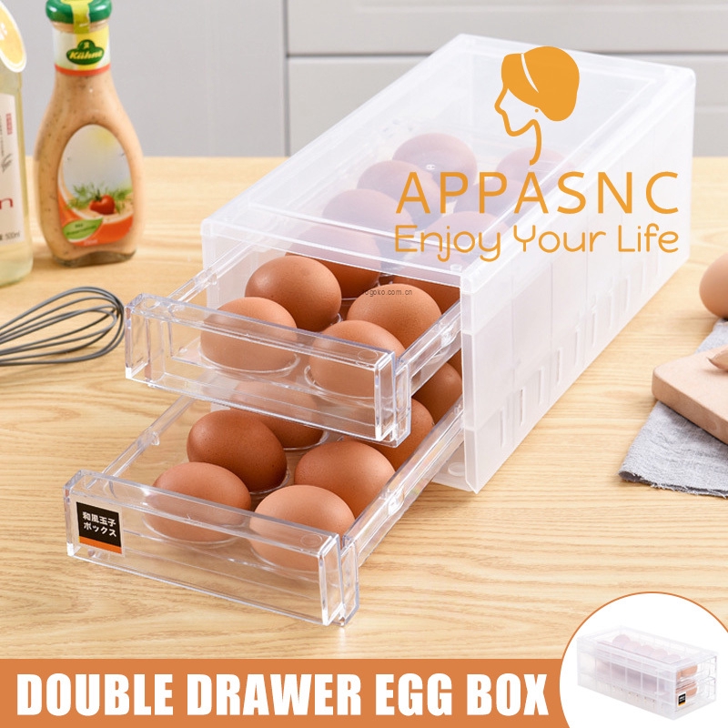 Clear 24 Egg Holder Refrigerator Storage Box Container For Eggs Tray With Lid Kitchen Utensil Organizer 2 Pack